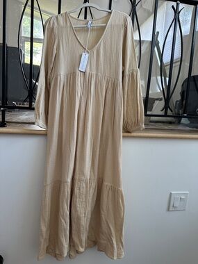 Rachel Pally Gauze Cecelia dress in almond tan